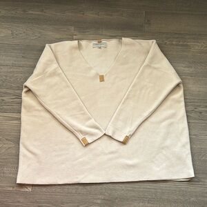 Henriette Steffensen | Oversized Fleece Pullover with V-Neck Size XL